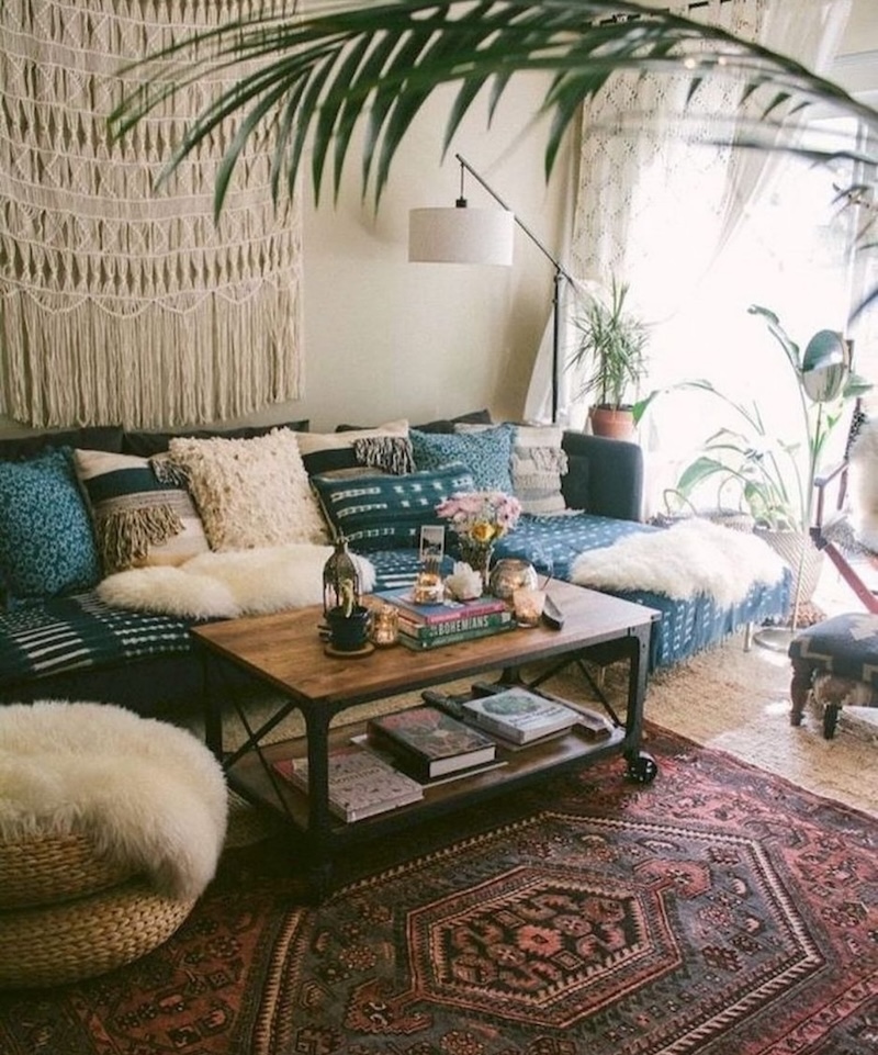 bohemian earthy living room