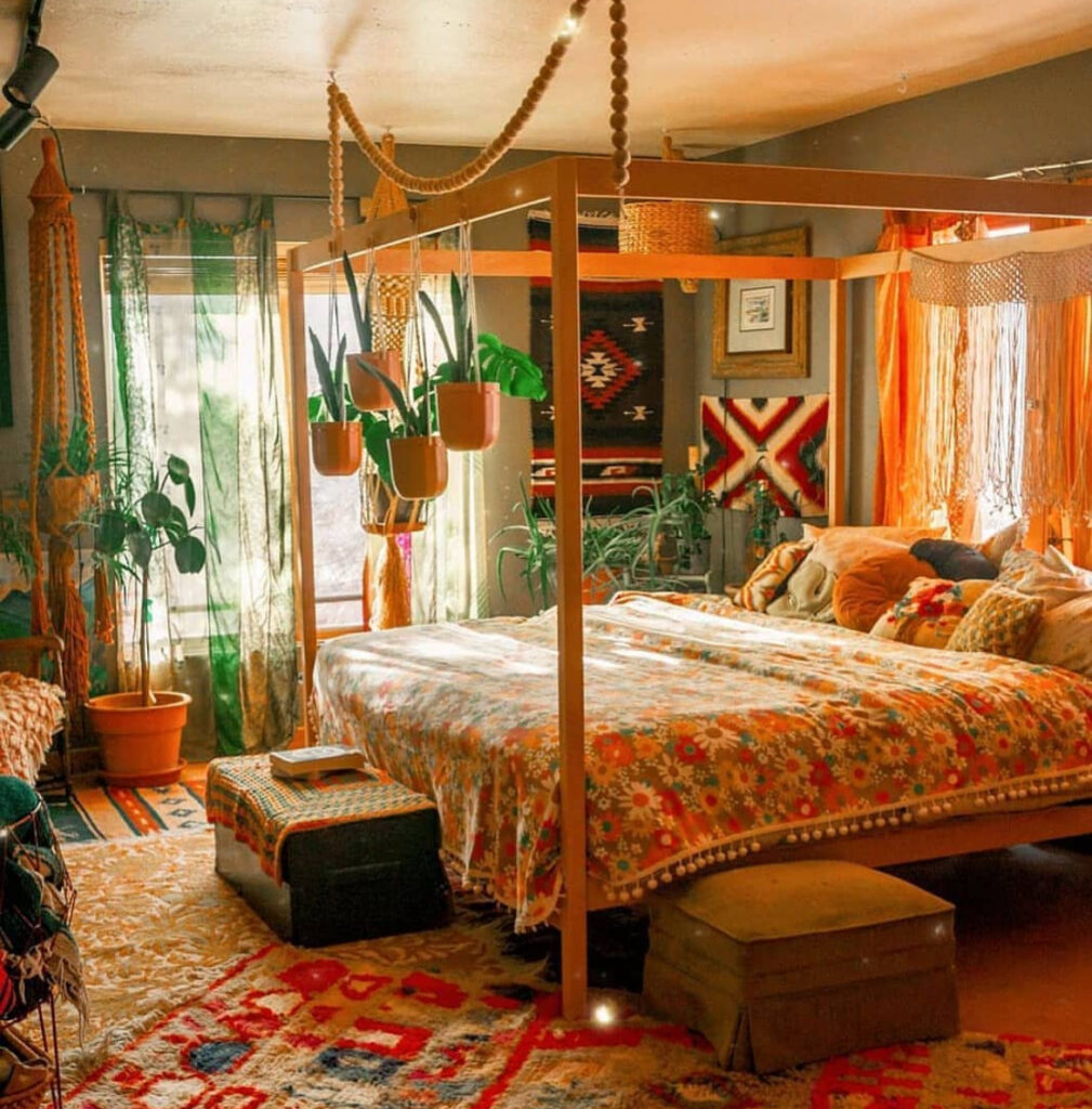 bohemian master bedroom