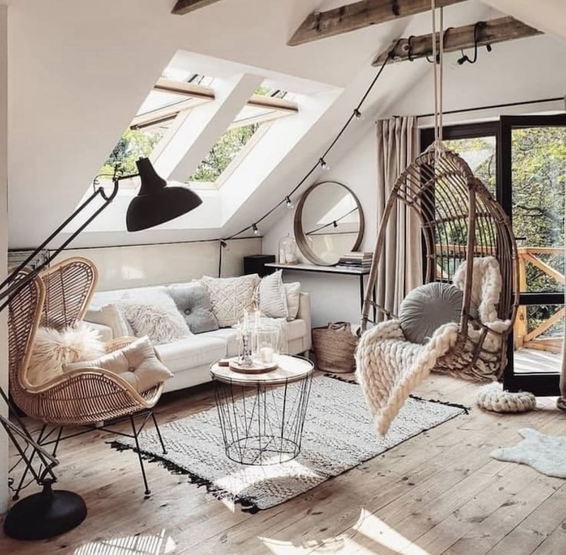 bohemian modern living room