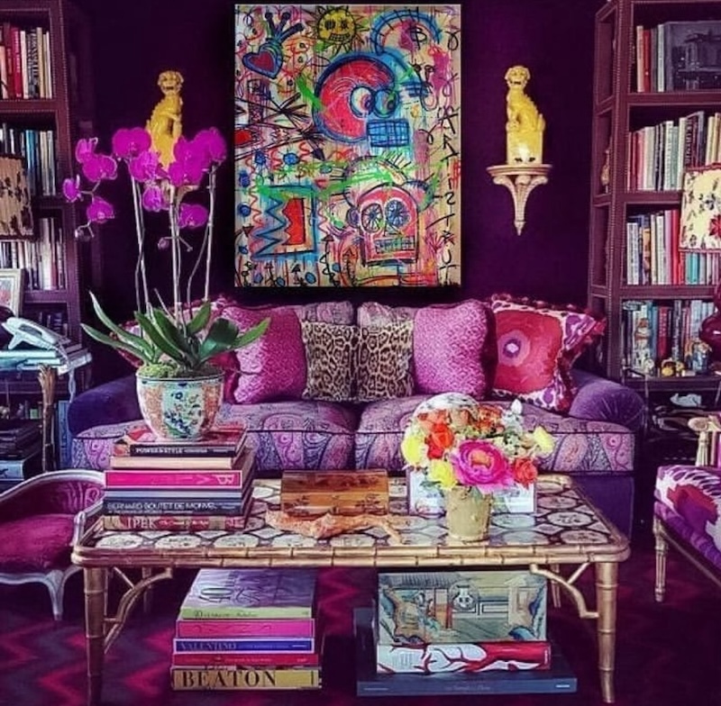 colorful bohemian living room