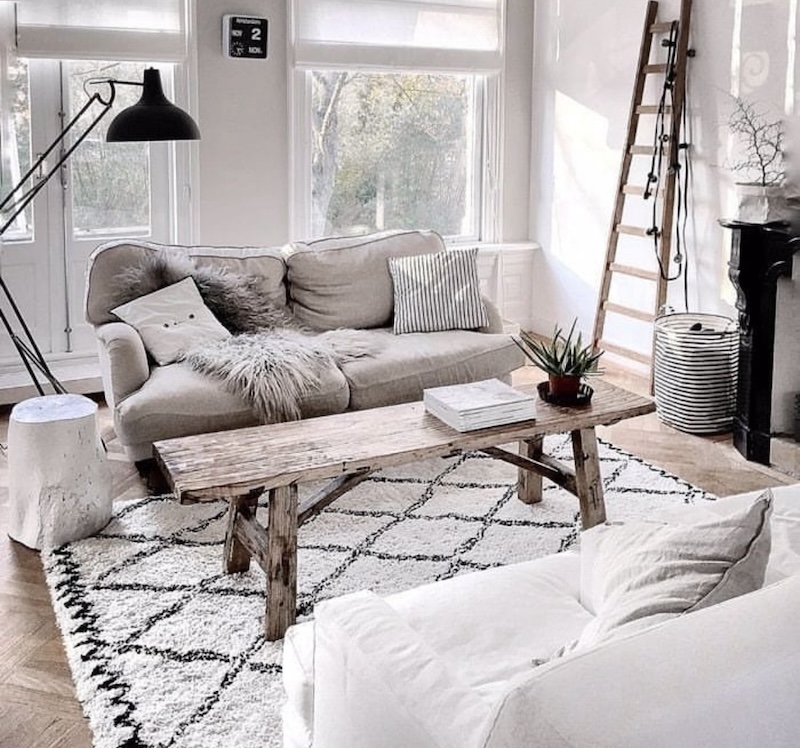 contemporary bohemian living room