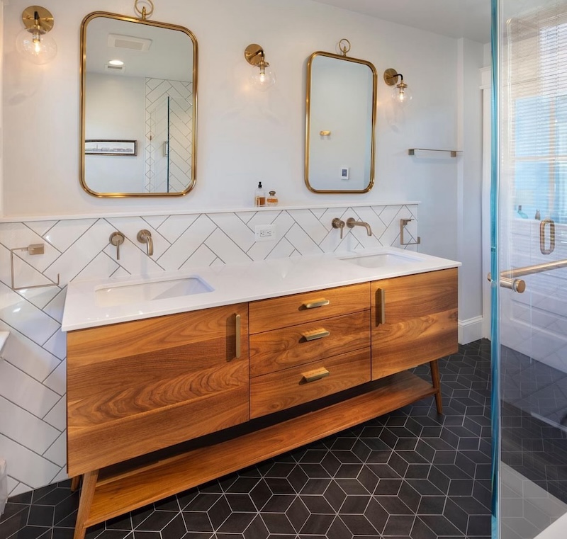 33+ Mid Century Modern Bathroom Ideas in 2025 | Houszed