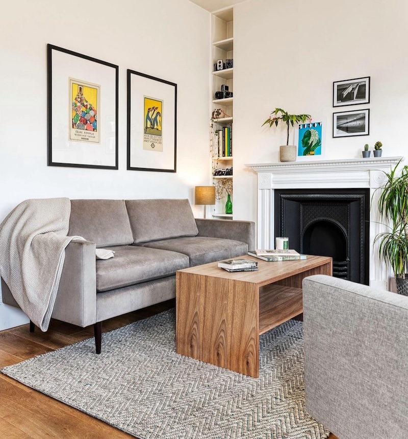 contemporary mid century modern living room