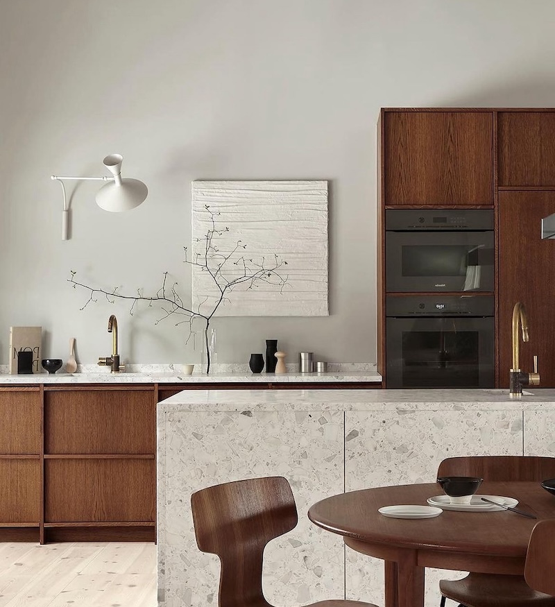 dark japandi kitchen