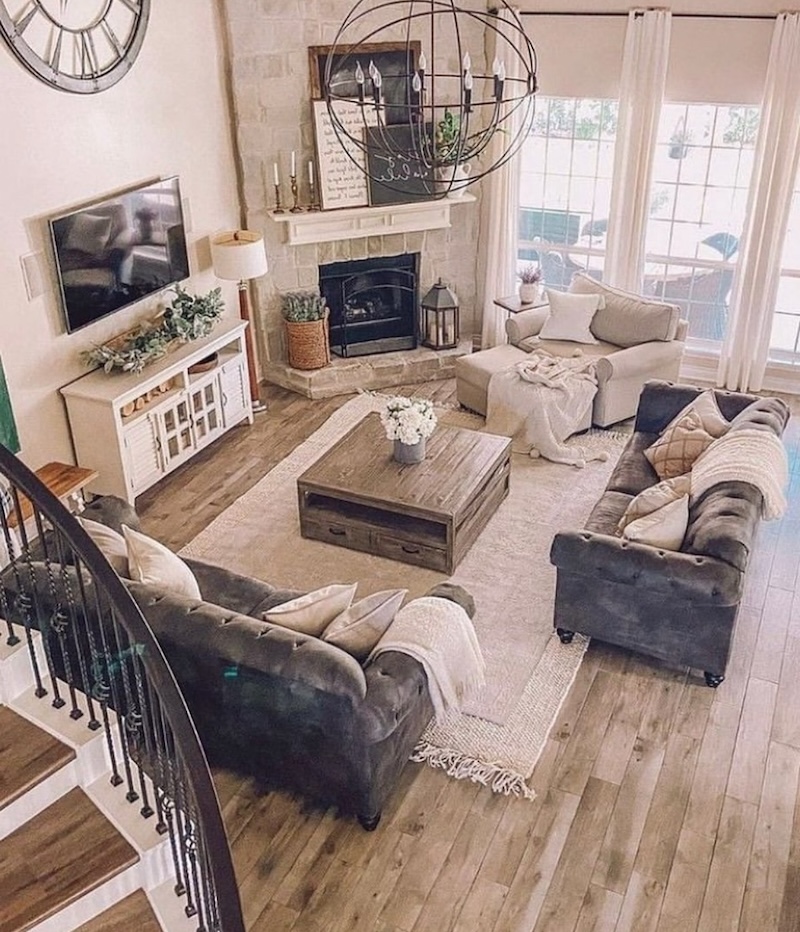 farmhouse living room colors