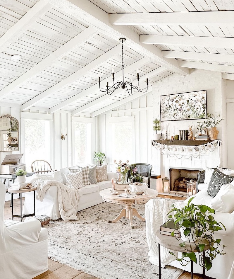 farmhouse living room curtains