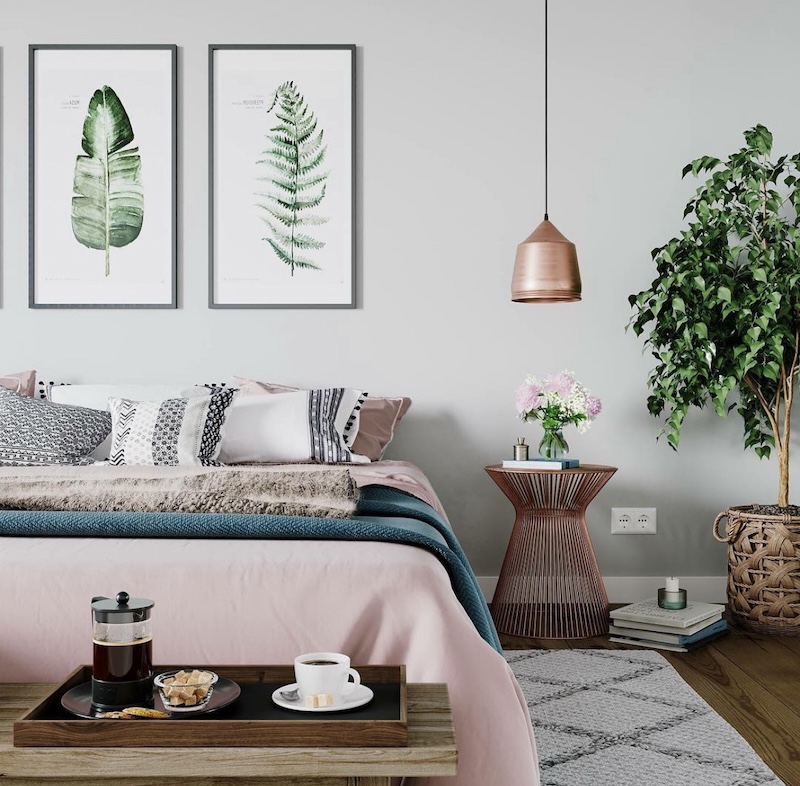 female scandinavian bedroom