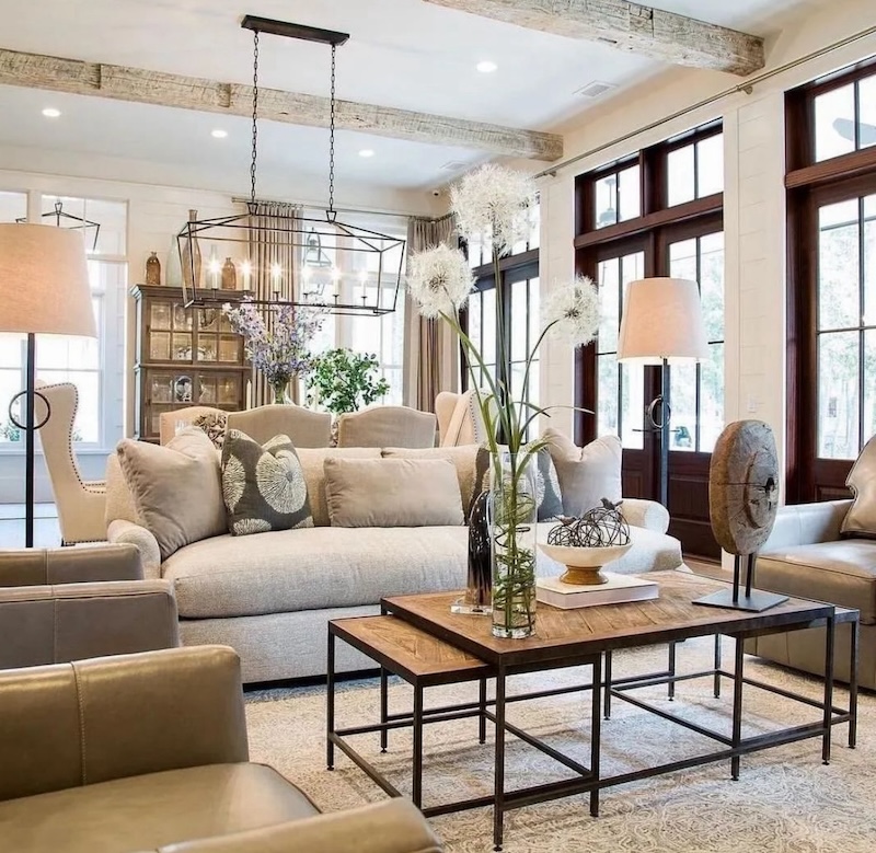 grey modern farmhouse living room