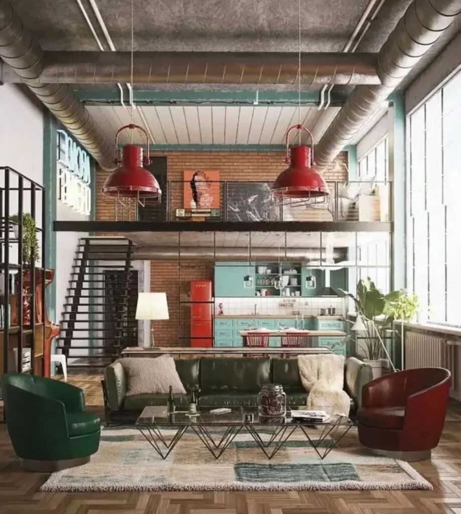 industrial loft living room ideas
