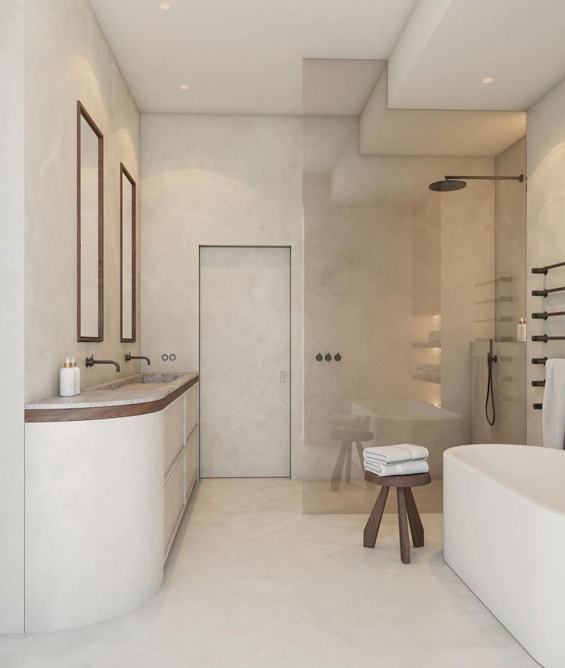 japandi bathroom lighting