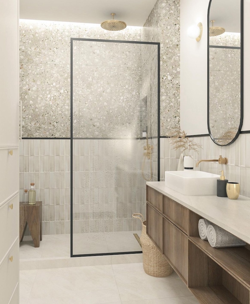 japandi bathroom tiles