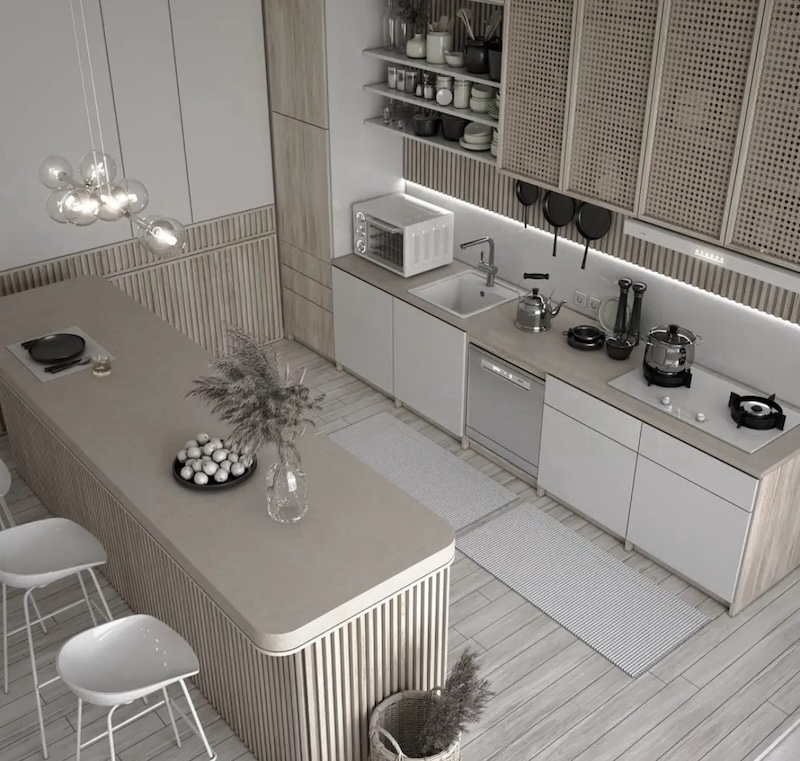 japandi kitchen island
