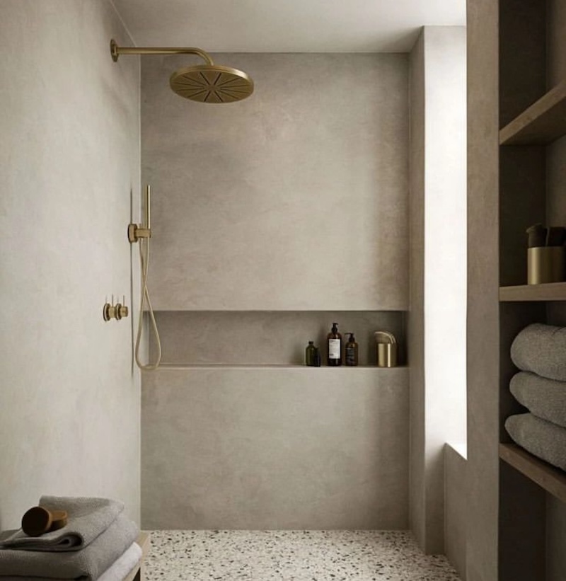 japandi tile bathroom