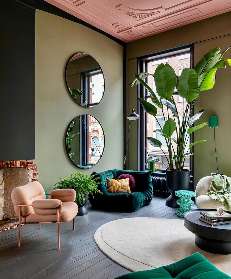 living room mid century modern interior design