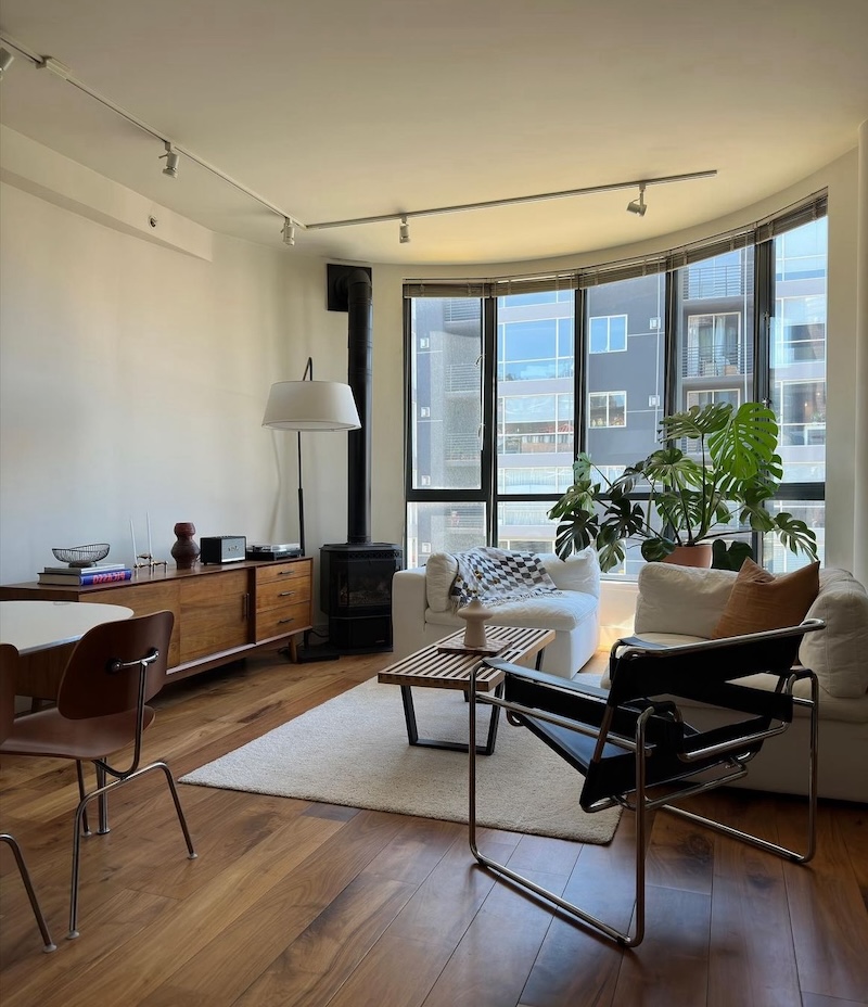 living room mid century modern