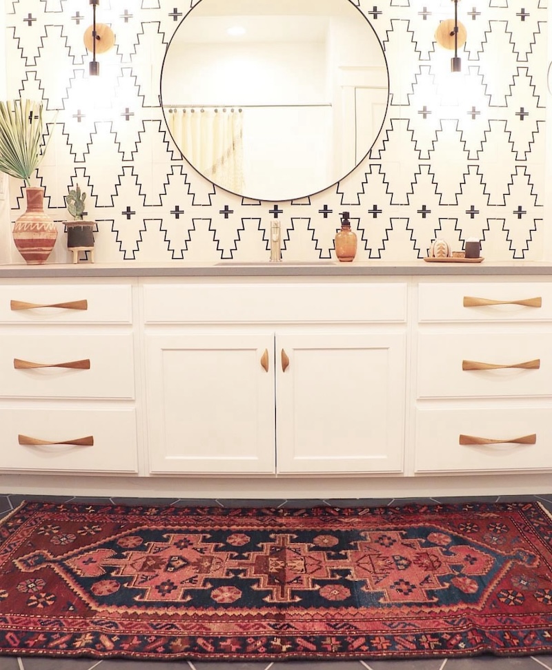 mid century modern bathroom mirror