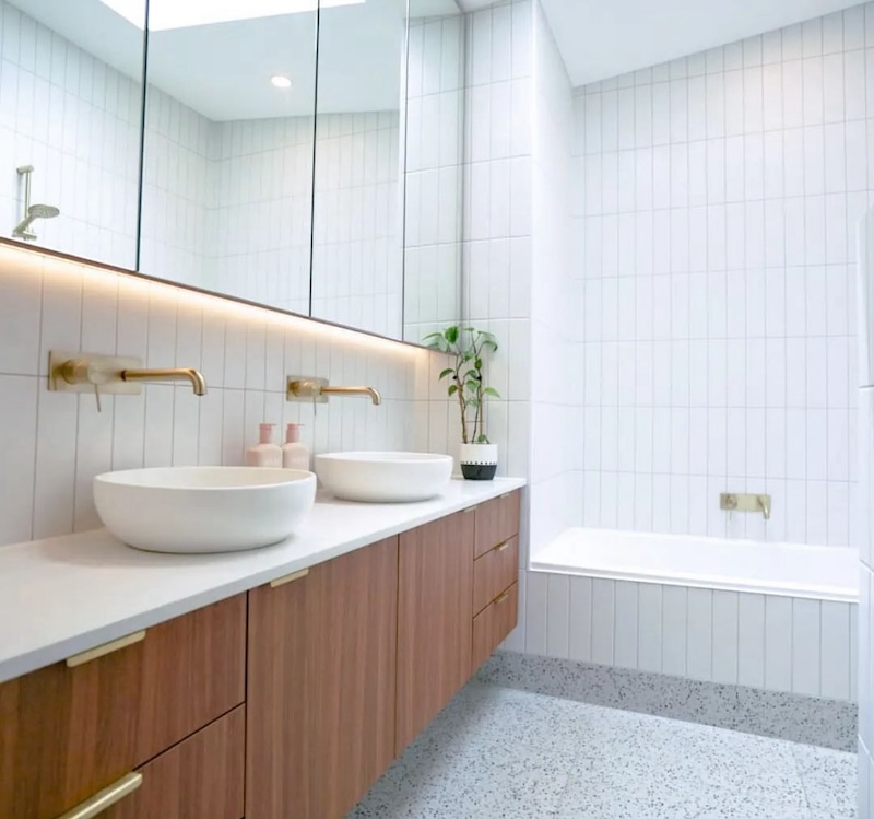 mid century modern bathroom remodel