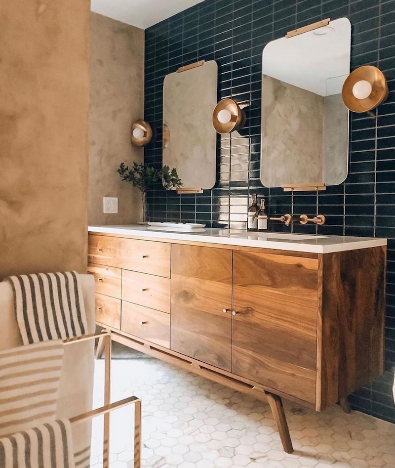 mid century modern bathroom tile ideas