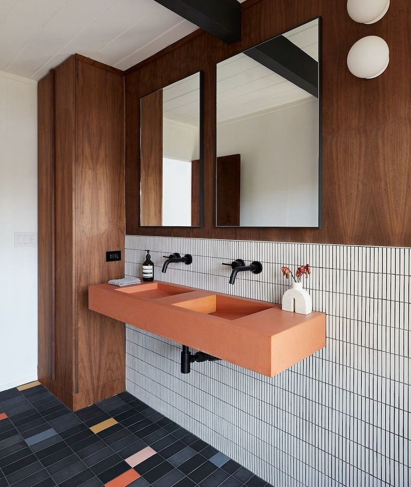 mid century modern bathroom vanities