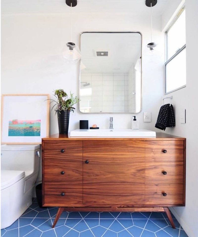 mid century modern bathroom vanity light