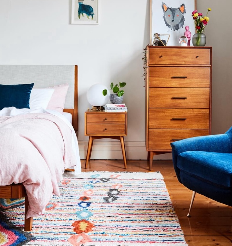 mid century modern bedroom decor