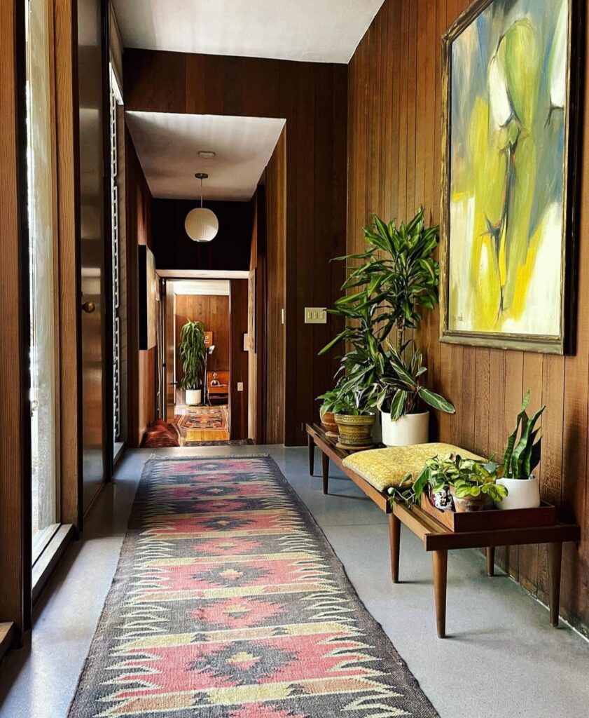 mid century modern hallway inspo