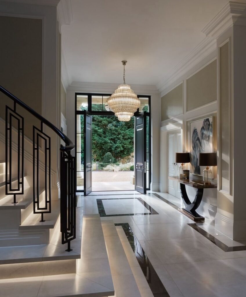 mid century modern hallway pictures