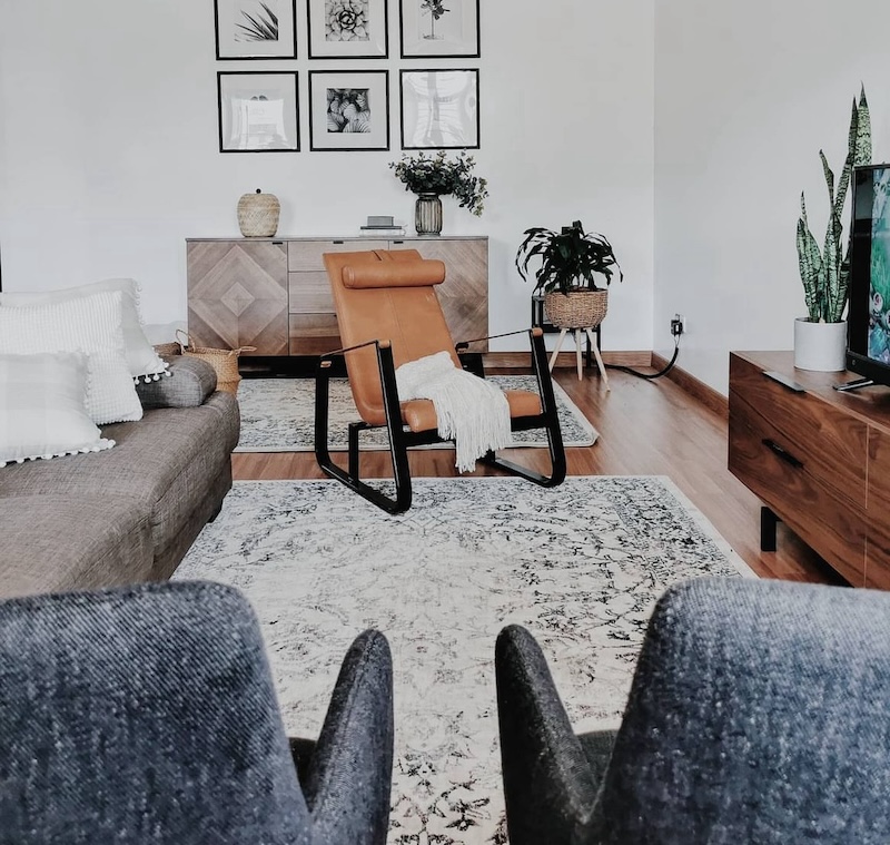 mid century modern inspired living room
