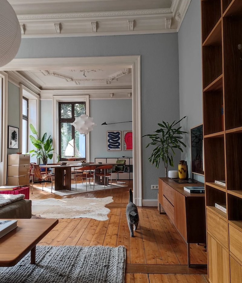 mid century modern interior design living room