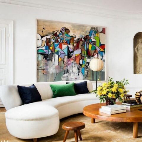 mid century modern living room