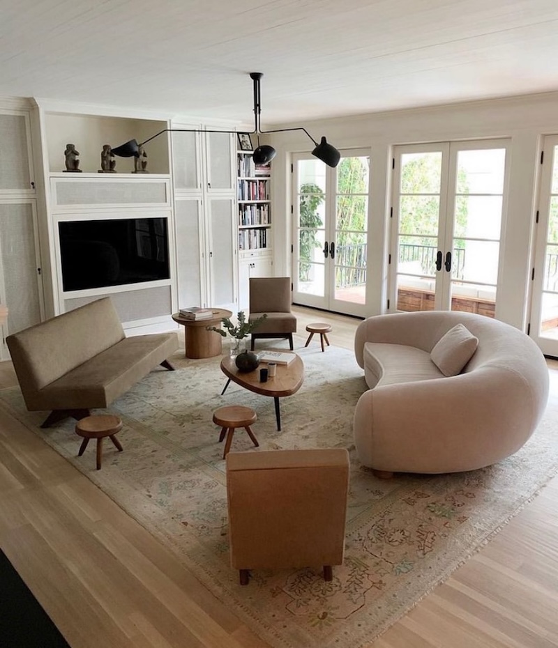 mid century modern small living room