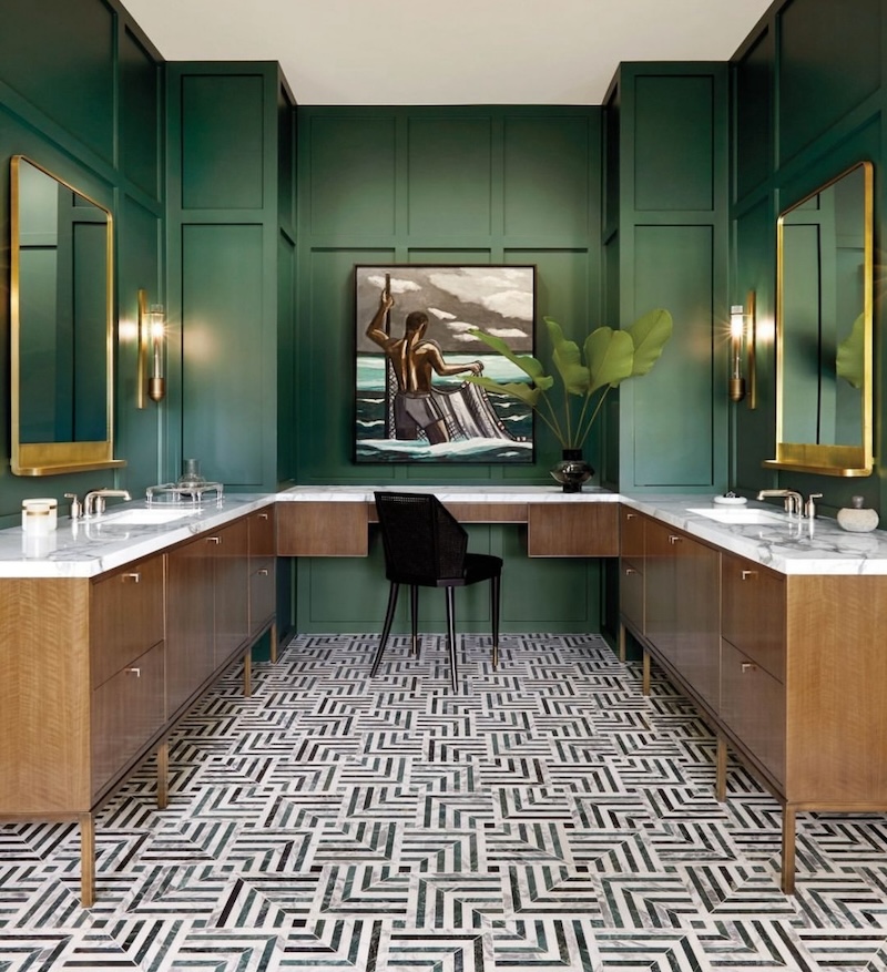 mid century modern vanity bathroom