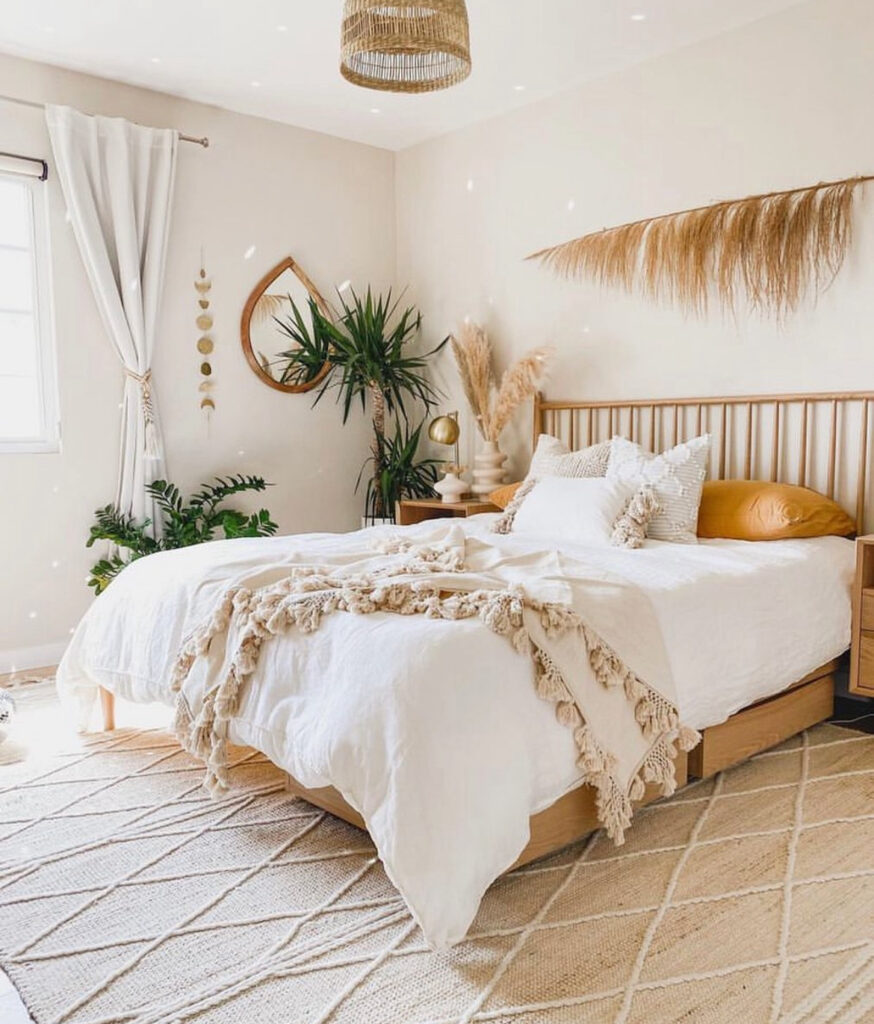 minimalist bohemian bedroom