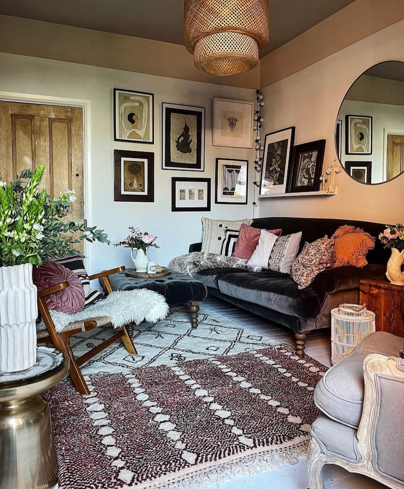 modern bohemian living room