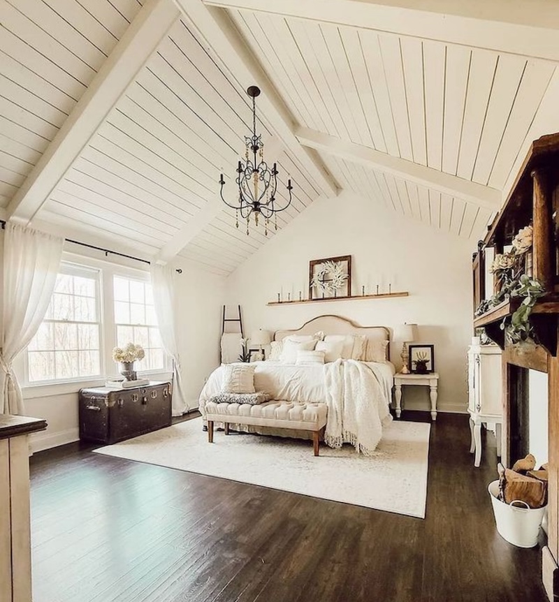 modern farmhouse master bedroom