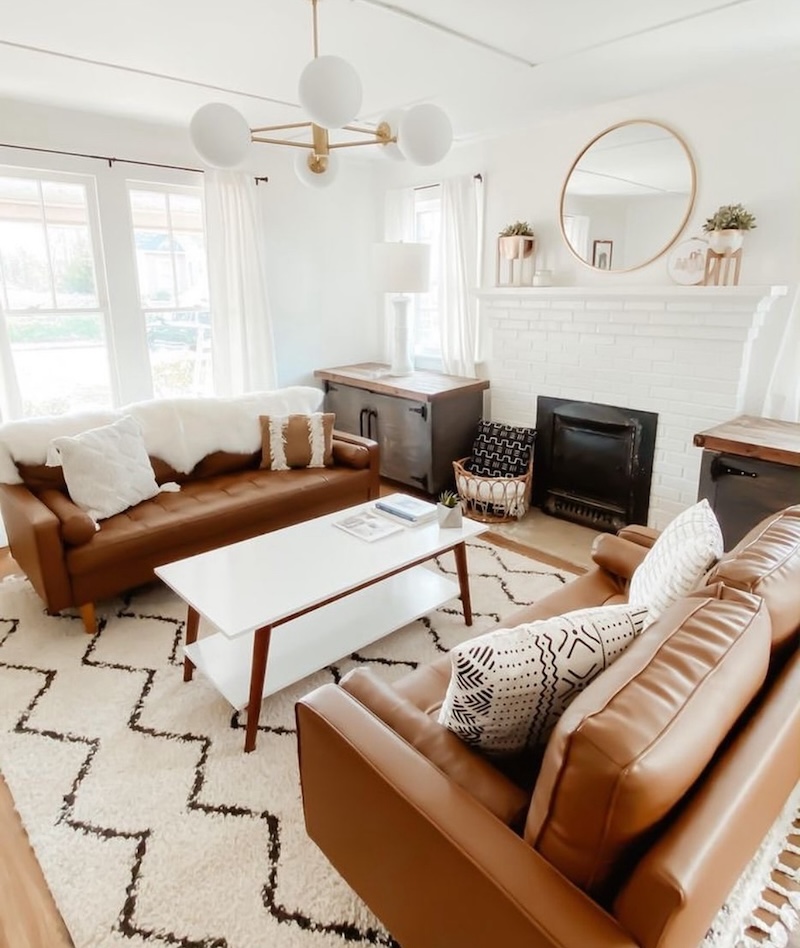 modern mid century living room