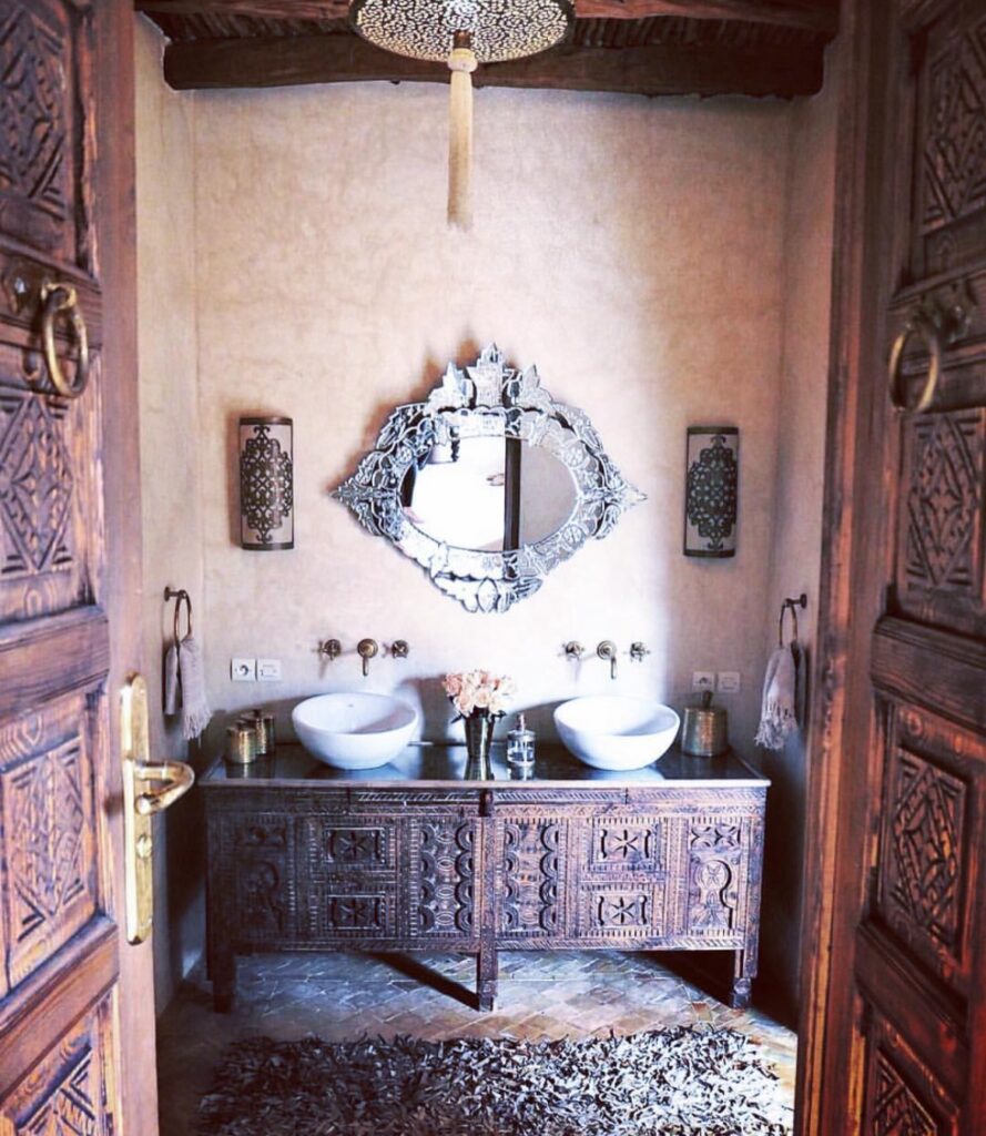 moroccan bathroom mirror
