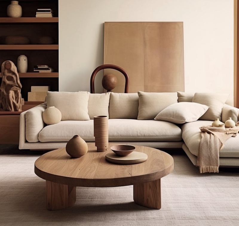 small japandi living room